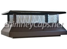Brown Sloped Base With Flat Lid - Chimney Cap #61