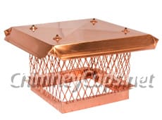 Copper Pot Topper For Square ID With Basic Lid - Chimney Cap #40