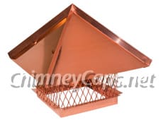 Copper Pot Topper For Square ID With Designer Lid - Chimney Cap #42