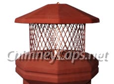 Copper Pot Topper With Clay Octagon Lid - Chimney Cap #38