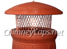 Copper Pot Topper With Round Clay Lid - Chimney Cap #36