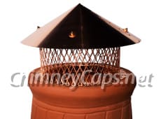Copper Pot Topper With Cone Lid - Chimney Cap #32