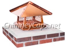 Bolt On Copper Cap With Designer Lid - Chimney Cap #24