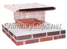 Classic Clamp On Copper Cap With Basic Lid - Chimney Cap #28