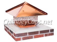 Classic Clamp On Copper Cap With Copper Lid - Chimney Cap #30