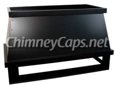 Custom Outside Mount Open Top Style Shroud Powder Coated Black - Chimney Cap #47