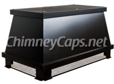 Custom Open Top Style Shroud Powder Coated Black With Screen Mesh - Chimney Cap #51