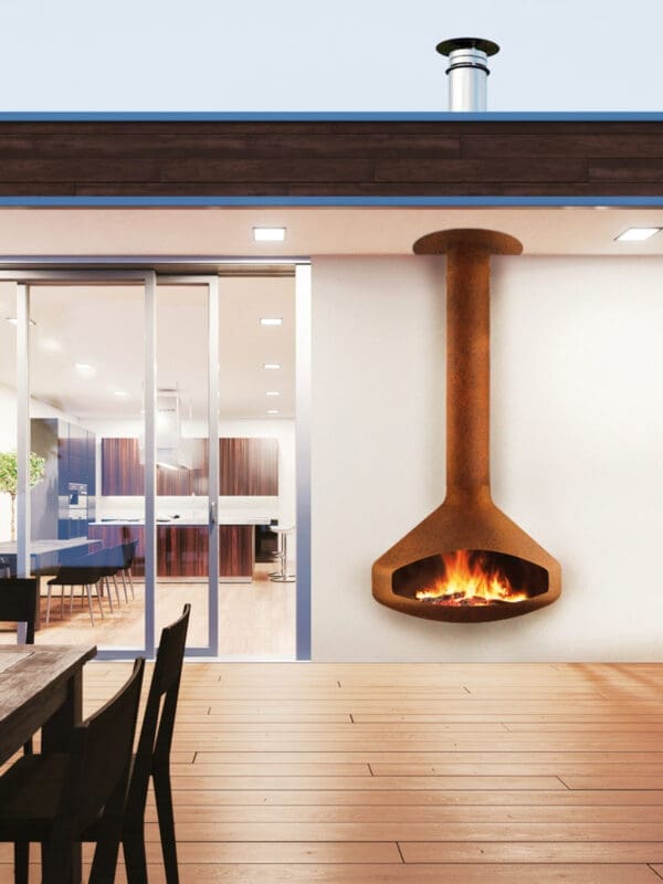 European Home Paxfocus Open Outdoor Wood Fireplace