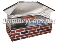 Custom Stainless Outside Mount With Hip & Ridge Lid - Chimney Cap #13