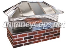 Custom Stainless Outside Mount With Hip & Ridge and Standing Seams Lid - Chimney Cap #15