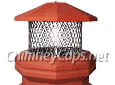 Stainless Steel Pot Topper With Clay Octagon Lid - Chimney Cap #37